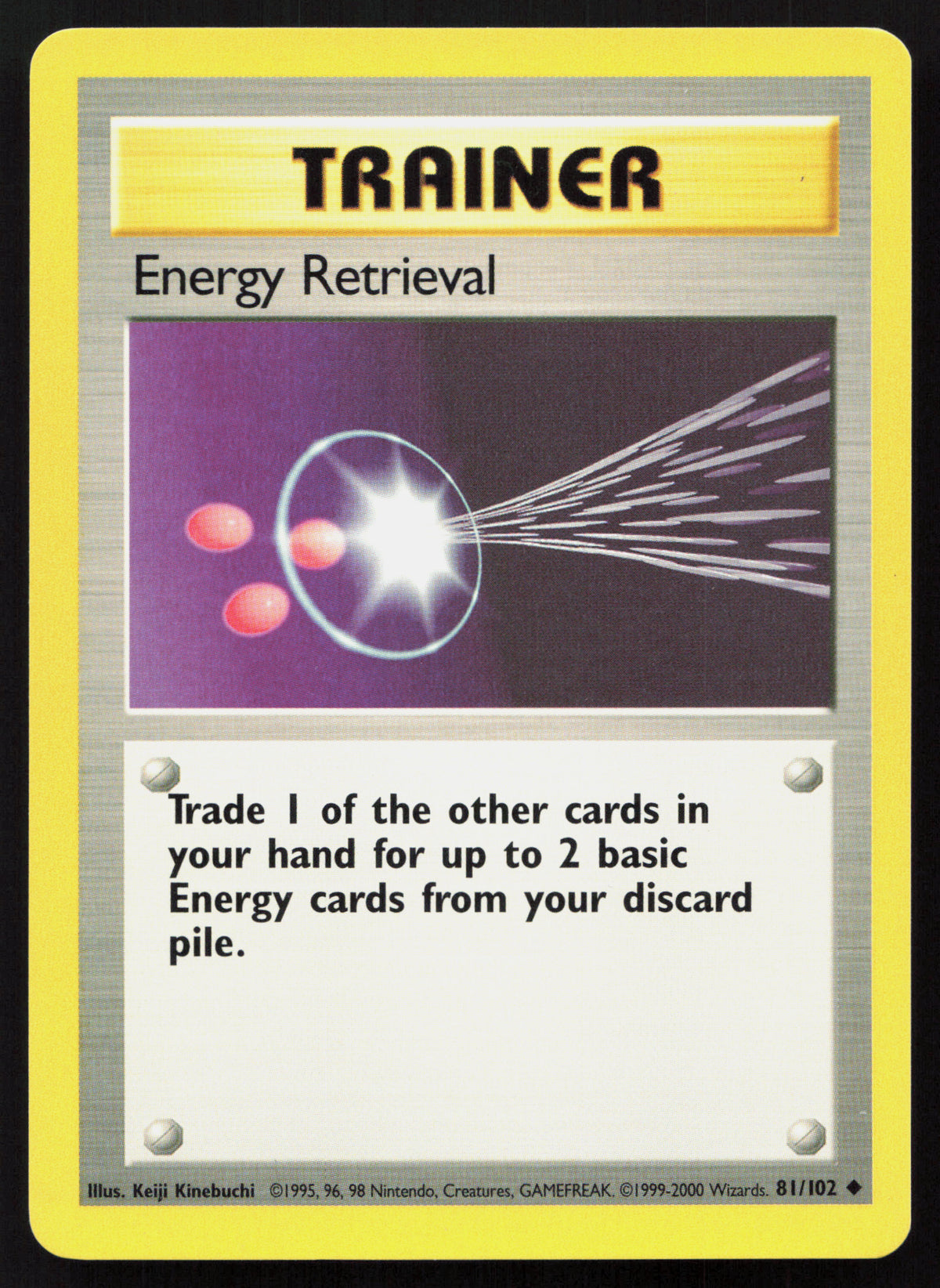 Energy Retrieval - Base #81/102 Shadowless - Uncommon