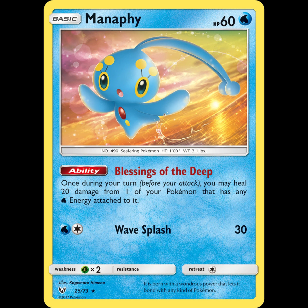Manaphy - Shining Legends #25/73 - Rare Holo