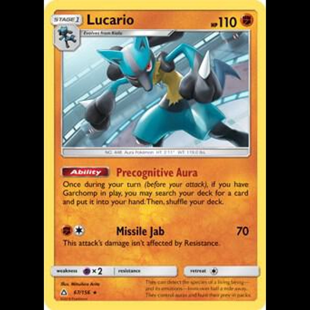 Lucario - Ultra Prism #67/156 - Rare Holo