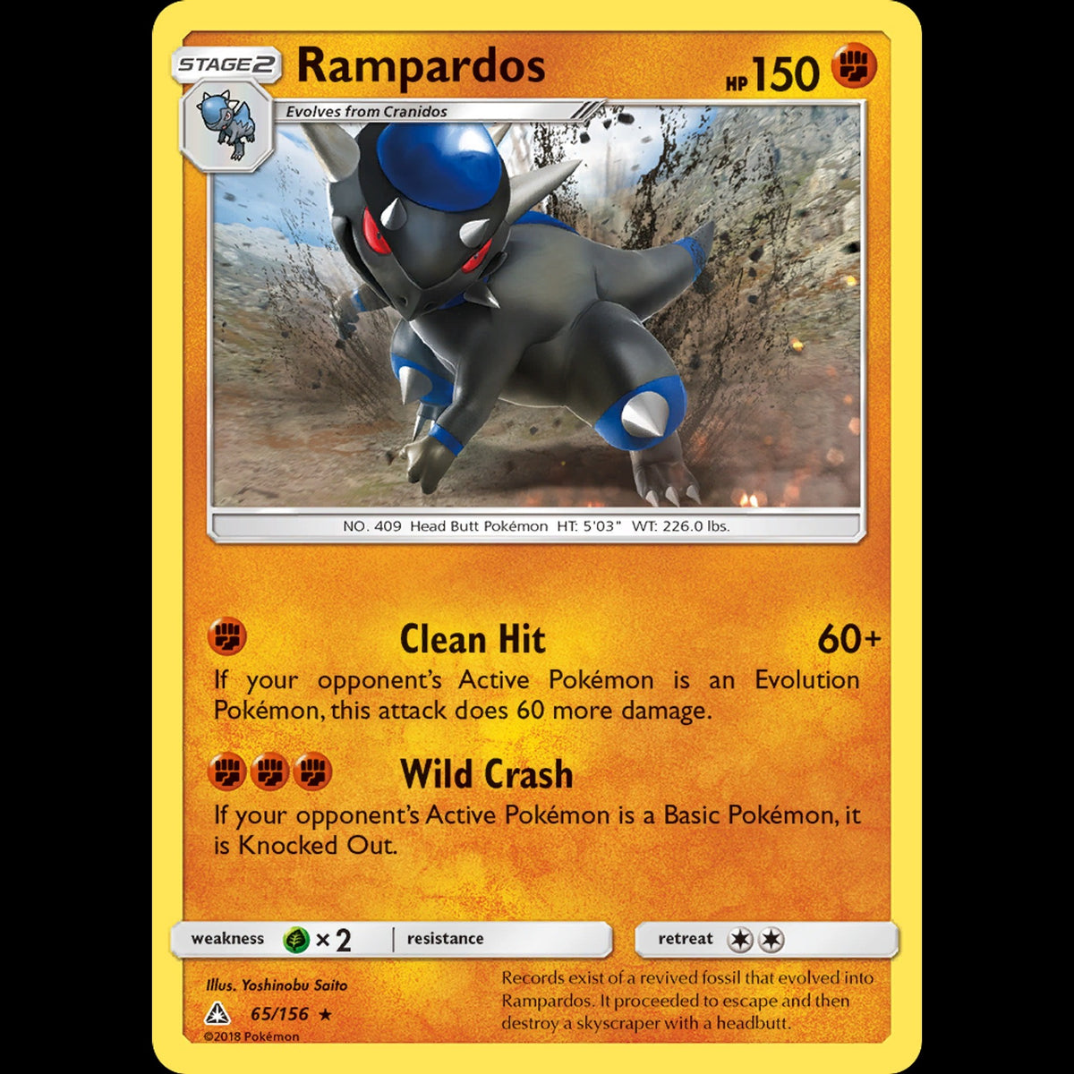 Rampardos - Ultra Prism #65/156 - Rare Holo