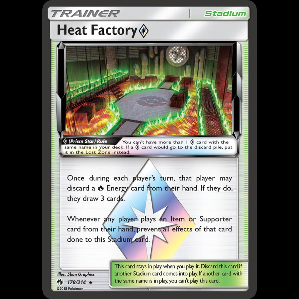 Heat Factory ◇ - Lost Thunder #178/214 - Rare Prism Star