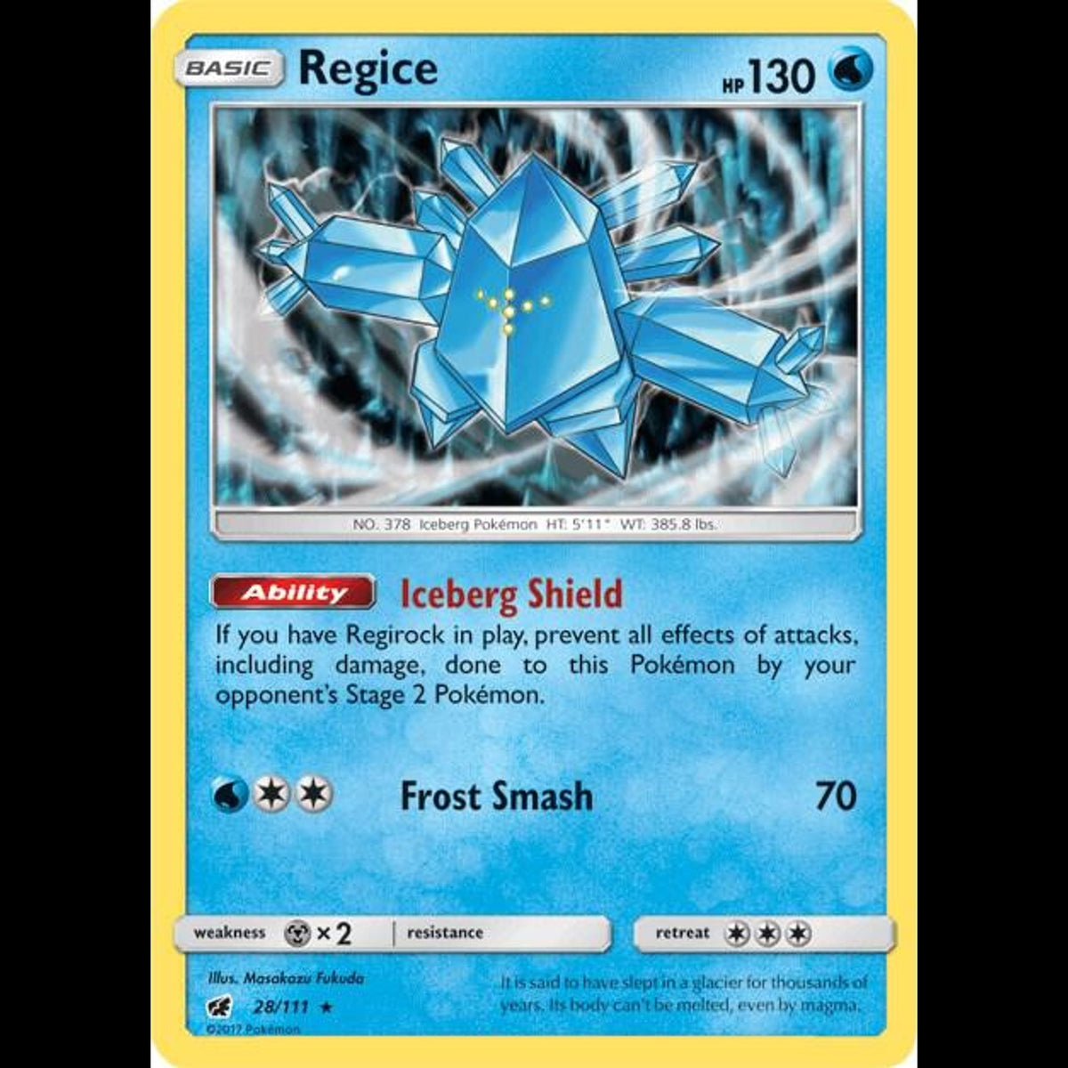 Regice - Crimson Invasion #28/111 - Rare Holo